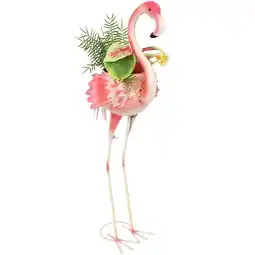 Walmart Sunnydaze 36 Pink Flamingo Iron Outdoor Statue with Planter offer