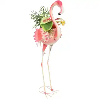 Walmart Sunnydaze 36 Pink Flamingo Iron Outdoor Statue with Planter offer