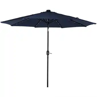 Walmart Sunnydaze 96 Navy Blue Solid Octagon Market Umbrella with Solar-Powered LEDs offer