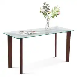 Walmart Ivinta Water Rippled Glass Dining Table for 2 or 4, for Small Spaces or Dining Room offer