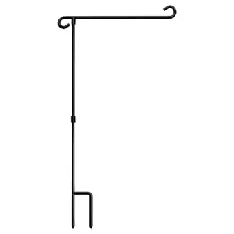 Walmart WNFJR Garden Flag Stand Pole Easy to Install Sturdy Wrought Iron Fits 12.5inch X 18inch Mini Flags offer