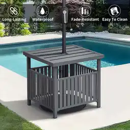 Walmart ATR ART to REAL 20H Outdoor Umbrella Side Table,for Deck,Pool,Garden,Black offer