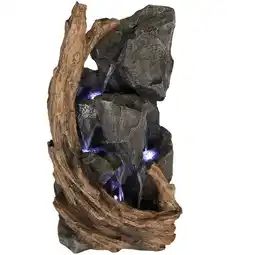 Walmart Sunnydaze Mountainside Rock Waterfall Outdoor Water Fountain with Lights offer