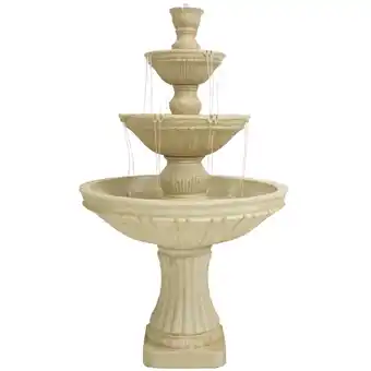 Walmart Sunnydaze Classic Designer White Traditional Polystone 3-Tier Outdoor Water Fountain offer