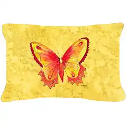 Walmart 12 x 16 In. Butterfly on Yellow Indoor & Outdoor Fabric Decorative Pillow offer