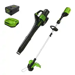 Walmart Greenworks 60V 13 String Trimmer & 125 MPH 450 CFM Leaf Blower Combo + 4Ah Battery & Charger offer