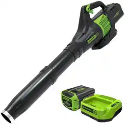 Walmart Greenworks 60V 450 CFM at 125 Mph Cordless Leaf Blower with 2.0Ah Battery & Charger 2414402 offer