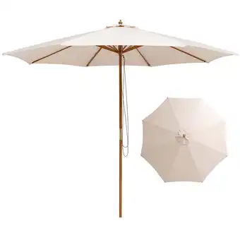 Walmart Gymax 10FT Patio Umbrella Table Market Umbrella w/ 8 Bamboo Ribs Pulley Lift & Ventilation Hole offer