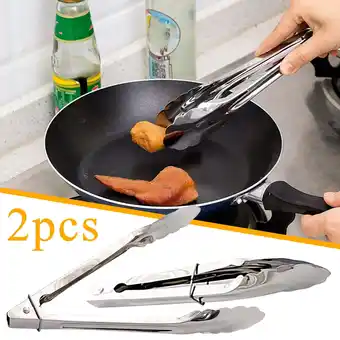 Walmart Kugisaki Clearance Stainless Steel Barbecue Clip Kitchen Household Baking Food Clip Bread Clip offer