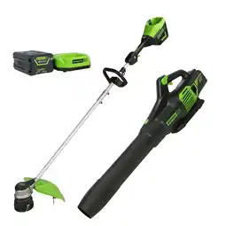 Walmart Greenworks 60V 16 Brushless String Trimmer, 610 CFM Leaf Blower Combo Kit, 2.5Ah Battery & Charger offer