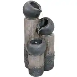 Walmart Sunnydaze Cascading Tiered Cups Contemporary Gray Polyresin Solar Water Fountain offer