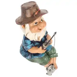 Walmart Fishing Gnome Sitter, UV Outdoor Garden Gnome For Pond offer