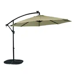 Walmart Living Accents 10 ft. Offset Tiltable Tan Patio Hanging Umbrella, with 40 LED Lights offer