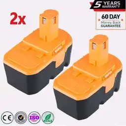 Walmart 2 Pack 18V P100 Battery Replacement for Ryobi 18V Battery NiMH Compatible with Ryobi 18 Volt Battery offer