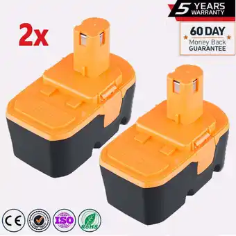 Walmart 2 Pack 18V P100 Battery Replacement for Ryobi 18V Battery NiMH Compatible with Ryobi 18 Volt Battery offer