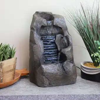 Walmart Sunnydaze Stony Rock Waterfall Indoor Tabletop Fountain - 11 offer