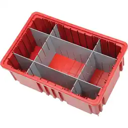 Walmart Global Industrial Plastic Dividable Grid Container - DG9206016-1/2L x 10-7/8W x 6H Red offer