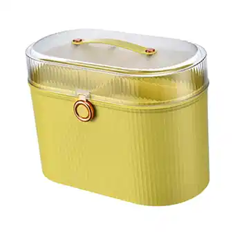 Walmart perfk Home Organiser Storage Box Organization Bin with Lid And Handle Two Compartments Yellow offer