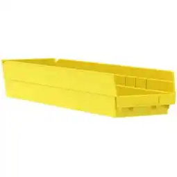 Walmart Akro-Mils Plastic Shelf Bin Nestable - 6.63 x 23.63 x 4 in., Yellow offer