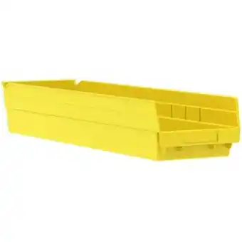 Walmart Akro-Mils Plastic Shelf Bin Nestable - 6.63 x 23.63 x 4 in., Yellow offer