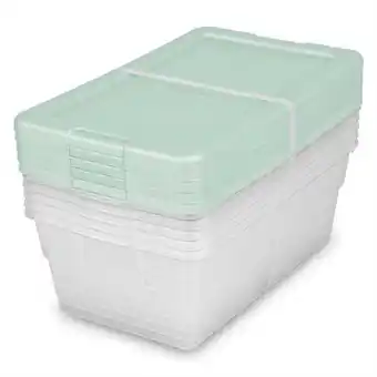 Walmart Sterilite 6 Quart Clear Plastic Stackable Storage Container Tote, 5 Pack offer