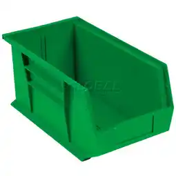 Walmart Global Industrial Plastic Hang & Stack Bin, Green - 14.75 x 5.5 x 5 in offer