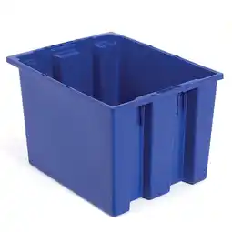 Walmart QUANTUM Stack and Nest Tote Box - 19-1/2x15-1/2x13 - Blue, Lot of 6 offer