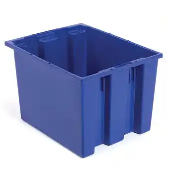 Walmart QUANTUM Stack and Nest Tote Box - 19-1/2x15-1/2x13 - Blue, Lot of 6 offer