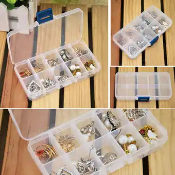 Walmart Lilgiuy Clearance Storage Case Box Container Pills Jewelry Nail Art Tips 10 Grids for Travel offer