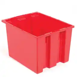 Walmart Global Industrial Plastic Stack & Nest Storage Container No Lid - 19.5 x 15.5 x 13 in. - Red offer