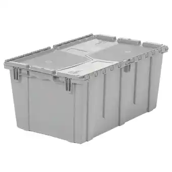 Walmart Orbis Grey Plastic FliPak Stack-N-Nest Storage Tote with Lid - 27L x 17W x 12 3/4D offer