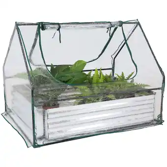 Walmart Sunnydaze 4' x 3' x 3' Outdoor Mini Greenhouse with Metal Raised Garden Bed, Clear offer