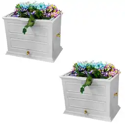 Walmart Good Ideas Savannah 50 Gal Colonial Rain Barrel Planter w/ Brass Spigot (2 Pack) offer