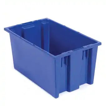 Walmart Global Industrial Plastic Stack & Nest Storage Container No Lid - 18 x 11 x 9 in. - Blue offer