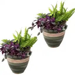 Walmart Sunnydaze Purlieu 12 x 12 x 10 Round Tempest Ceramic Outdoor Planter 2-Count offer