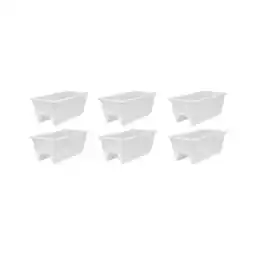 Walmart HC Companies Heavy Duty 24 In Plastic Deck Rail Box Planter, White (6 Pack) offer