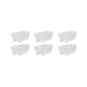 Walmart HC Companies Heavy Duty 24 In Plastic Deck Rail Box Planter, White (6 Pack) offer