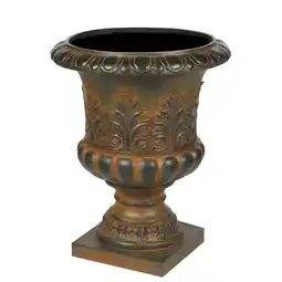 Walmart LuxenHome Handmade Weathered Brown Fiber Stone Tall Urn Planter Pots - 19.9 H x 15.9 Diameter offer