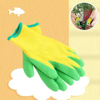 Walmart Kids Gardening Gloves Rubber Coated Palm Durable Kids Gloves for 2 to 8 Ages B offer