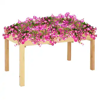 Walmart Sunnydaze Outdoor Wood Elevated Garden Planter Box - 27.5 H offer