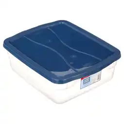 Walmart Rubbermaid Clever Store Clears Storage Container, 15 qt, Clear with Blue Lid offer