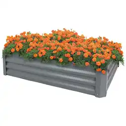 Walmart Sunnydaze 47.25 x 35.5 x 11.75 Rectangular Gray Galvanized Steel Raised Garden Bed offer