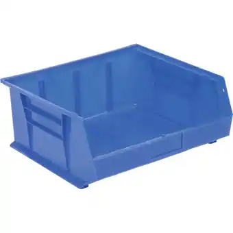 Walmart Global Industrial SB16147BL Plastic Hang & Stack Bin, Blue - 14.75 x 16.75 x 7 in offer