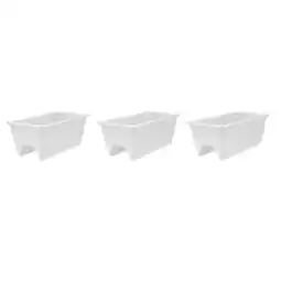 Walmart HC Companies Heavy Duty 24 In Plastic Deck Rail Box Planter, White (3 Pack) offer