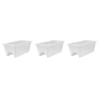 Walmart HC Companies Heavy Duty 24 In Plastic Deck Rail Box Planter, White (3 Pack) offer