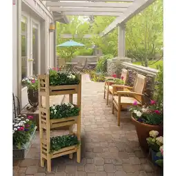 Walmart Algreen Stack'n Garden 3 Tier Stackable Wooden Indoor/Outdoor Modular Planters offer