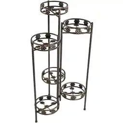 Walmart Sunnydaze 23 x 19 x 44 6-Tier Bronze Metal Outdoor Folding Plant Stand offer