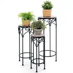 Walmart Gymax Metal Plant Stand Set of 3 Mosaic Display Rack for Potted Plants 20'' 24'' 28'' offer