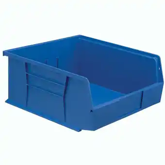 Walmart Global Industrial Plastic Stack & Hang Bin 11W x 10-7/8D x 5H Blue offer