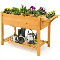 Walmart Gymax Raised Garden Bed Elevated Planter Box Kit w/8 Grids & Folding Tabletop offer